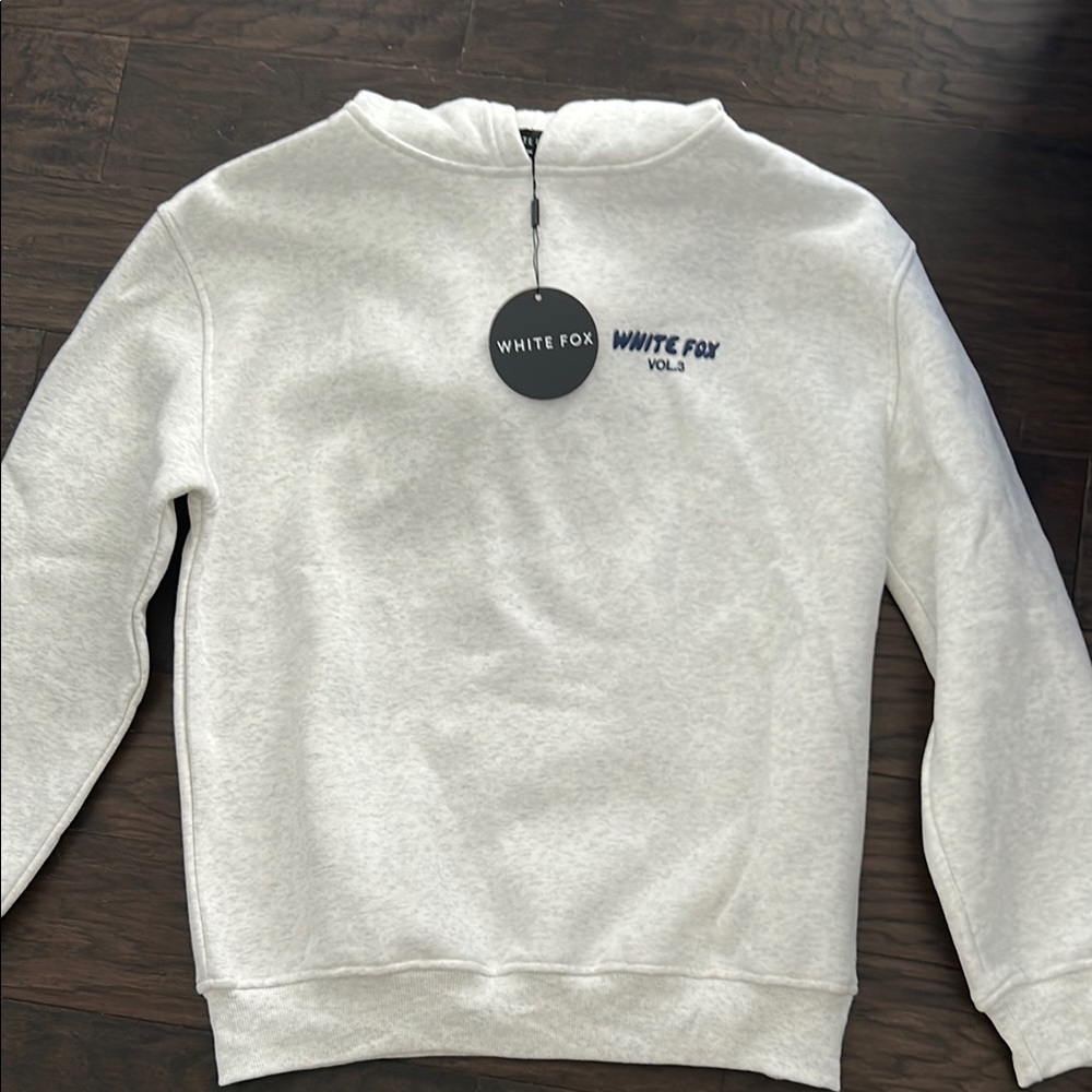 White Fox Boutique Gray Crewneck Sweater Cozy Casual Essential